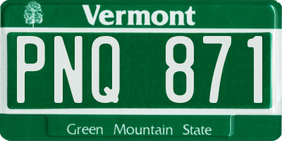 VT license plate PNQ871