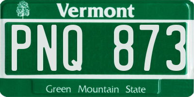 VT license plate PNQ873