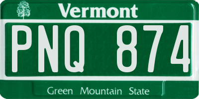 VT license plate PNQ874