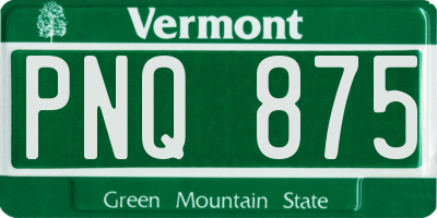 VT license plate PNQ875