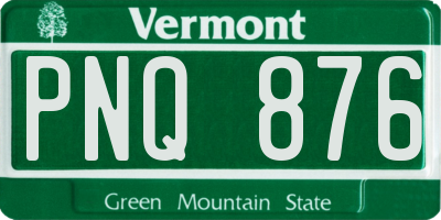 VT license plate PNQ876