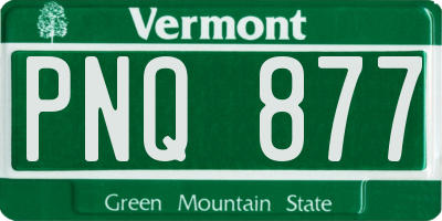 VT license plate PNQ877