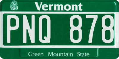 VT license plate PNQ878