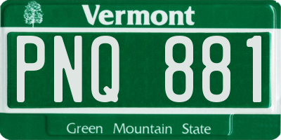 VT license plate PNQ881