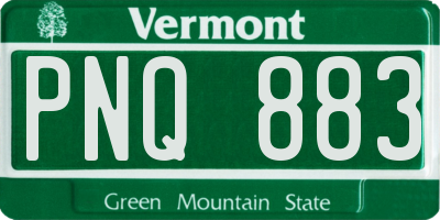 VT license plate PNQ883