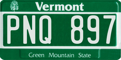 VT license plate PNQ897