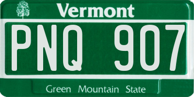 VT license plate PNQ907