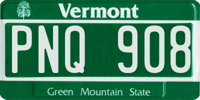 VT license plate PNQ908