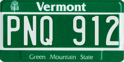 VT license plate PNQ912