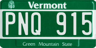 VT license plate PNQ915