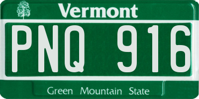 VT license plate PNQ916