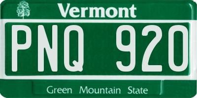 VT license plate PNQ920