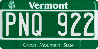 VT license plate PNQ922
