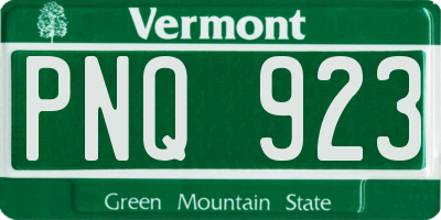 VT license plate PNQ923