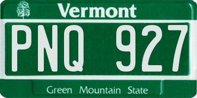 VT license plate PNQ927