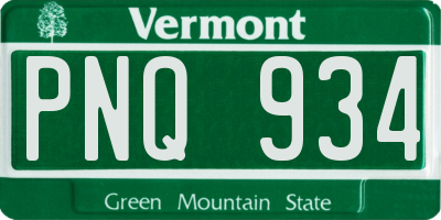 VT license plate PNQ934