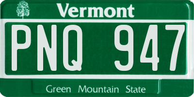 VT license plate PNQ947