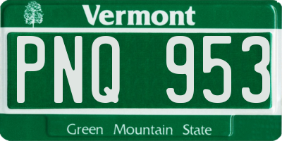 VT license plate PNQ953