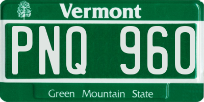 VT license plate PNQ960