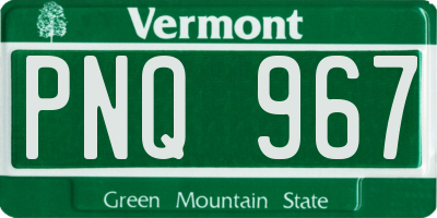 VT license plate PNQ967