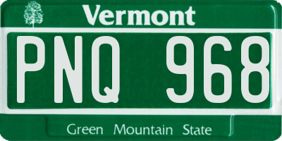 VT license plate PNQ968
