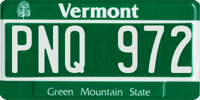 VT license plate PNQ972