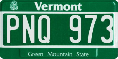 VT license plate PNQ973