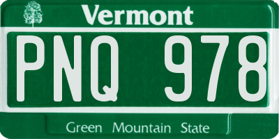 VT license plate PNQ978