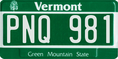 VT license plate PNQ981