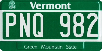 VT license plate PNQ982