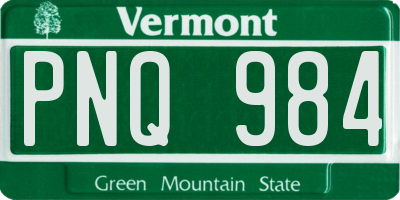 VT license plate PNQ984