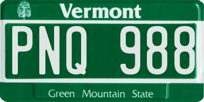 VT license plate PNQ988