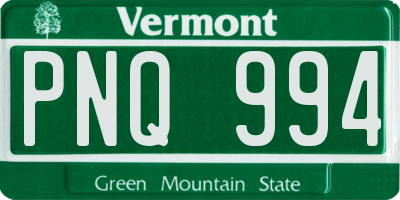 VT license plate PNQ994