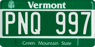 VT license plate PNQ997