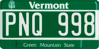 VT license plate PNQ998