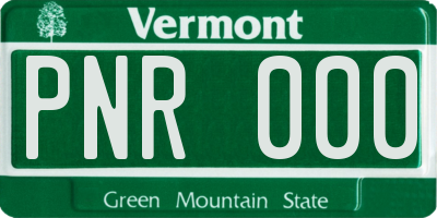 VT license plate PNR000