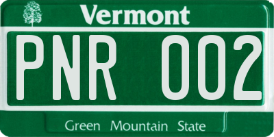 VT license plate PNR002