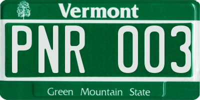 VT license plate PNR003