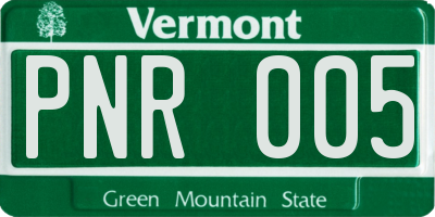 VT license plate PNR005