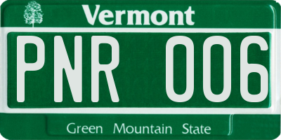 VT license plate PNR006
