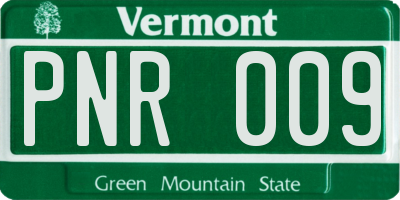 VT license plate PNR009