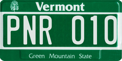 VT license plate PNR010