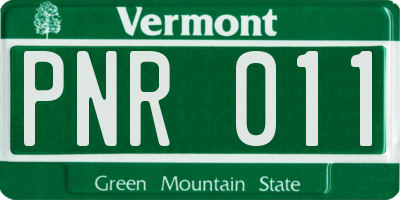 VT license plate PNR011