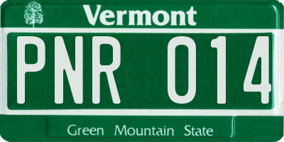 VT license plate PNR014