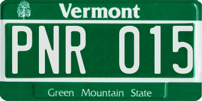 VT license plate PNR015
