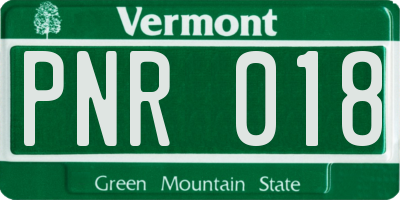 VT license plate PNR018