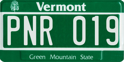 VT license plate PNR019