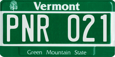 VT license plate PNR021