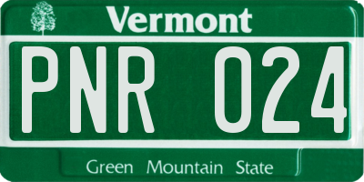 VT license plate PNR024