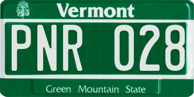 VT license plate PNR028